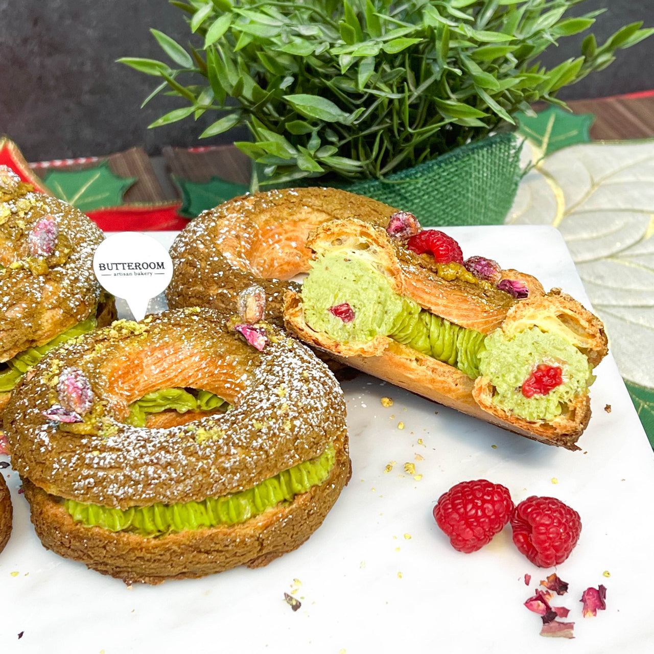 開心果紅桑莓巴黎泡芙圈 | Pistachio & Raspberry Paris-Brest