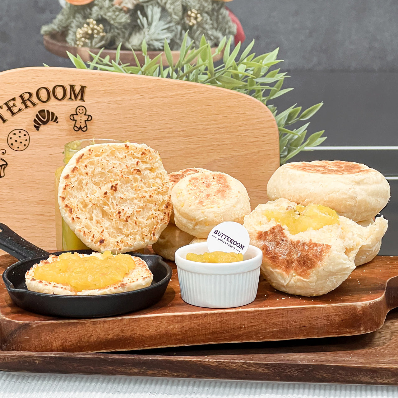 免搓英式馬芬麵包配手製蕃薯果醬|No-Knead English Muffin Bread & Sweet Potato Jam