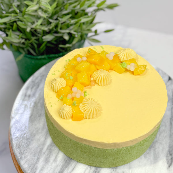 斑蘭椰香芒果蛋糕 | Summer Fresh Mango & Pandan Cake