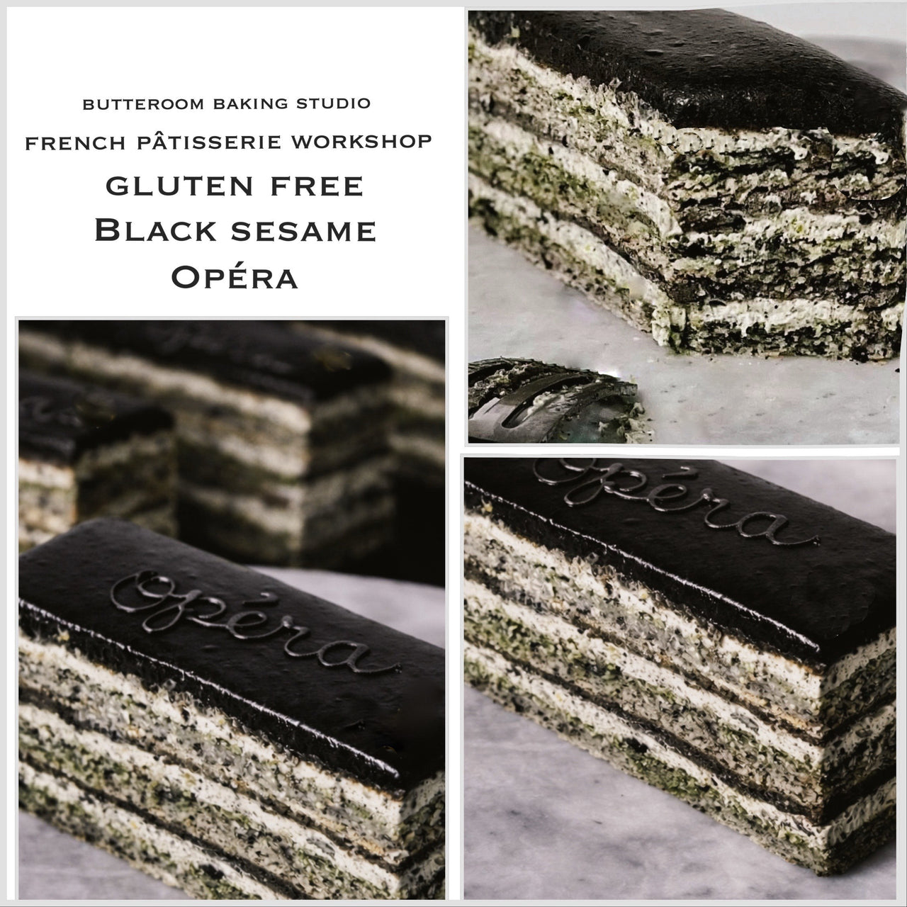無麩質黑芝麻歌劇院蛋糕 | Gluten-free Black Sesame Opera