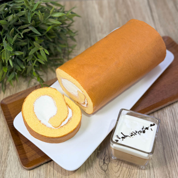 無麩質原味生乳卷 & 錫蘭伯爵茶布丁杯 | Gluten-free Japanese Roll Cake & Ceylon Earl Grey Tea Pudding