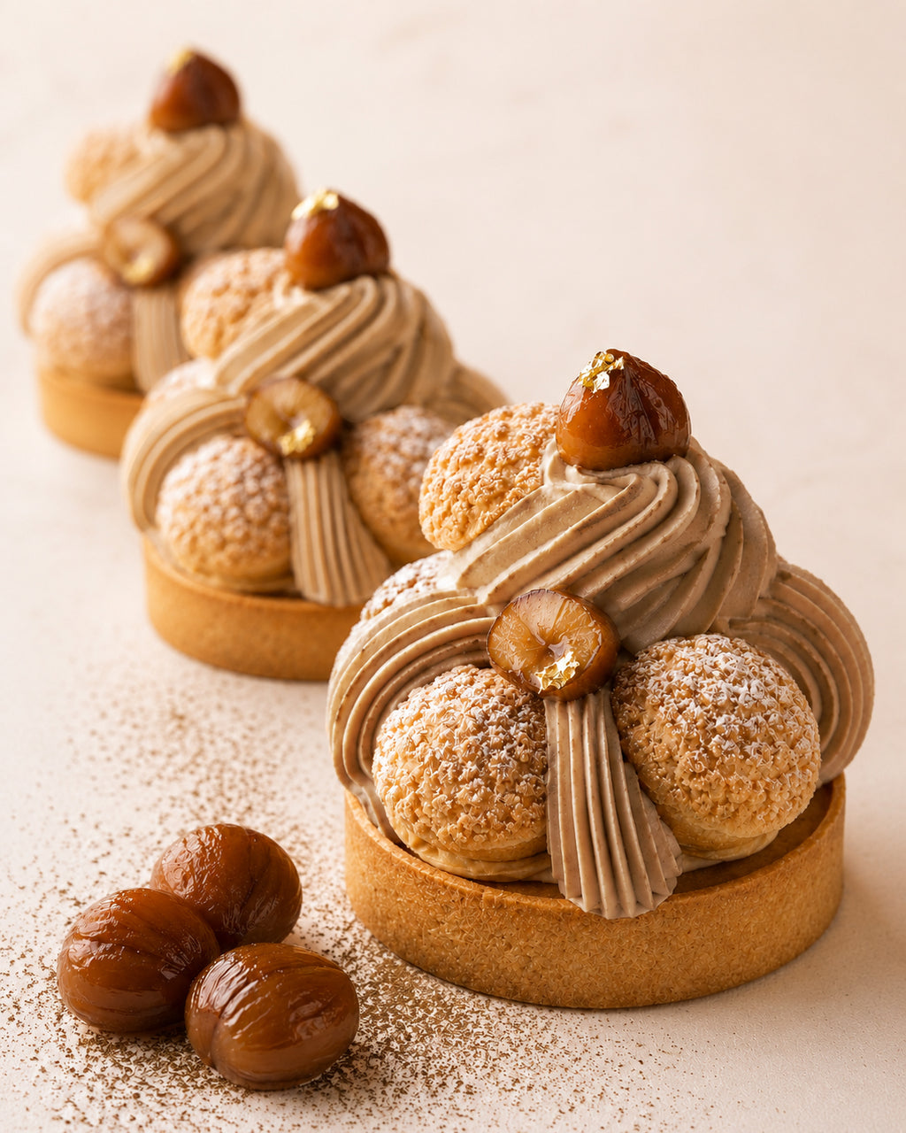 焙茶栗子聖安娜泡芙撻｜Hojicha Chestnut Saint-Honoré
