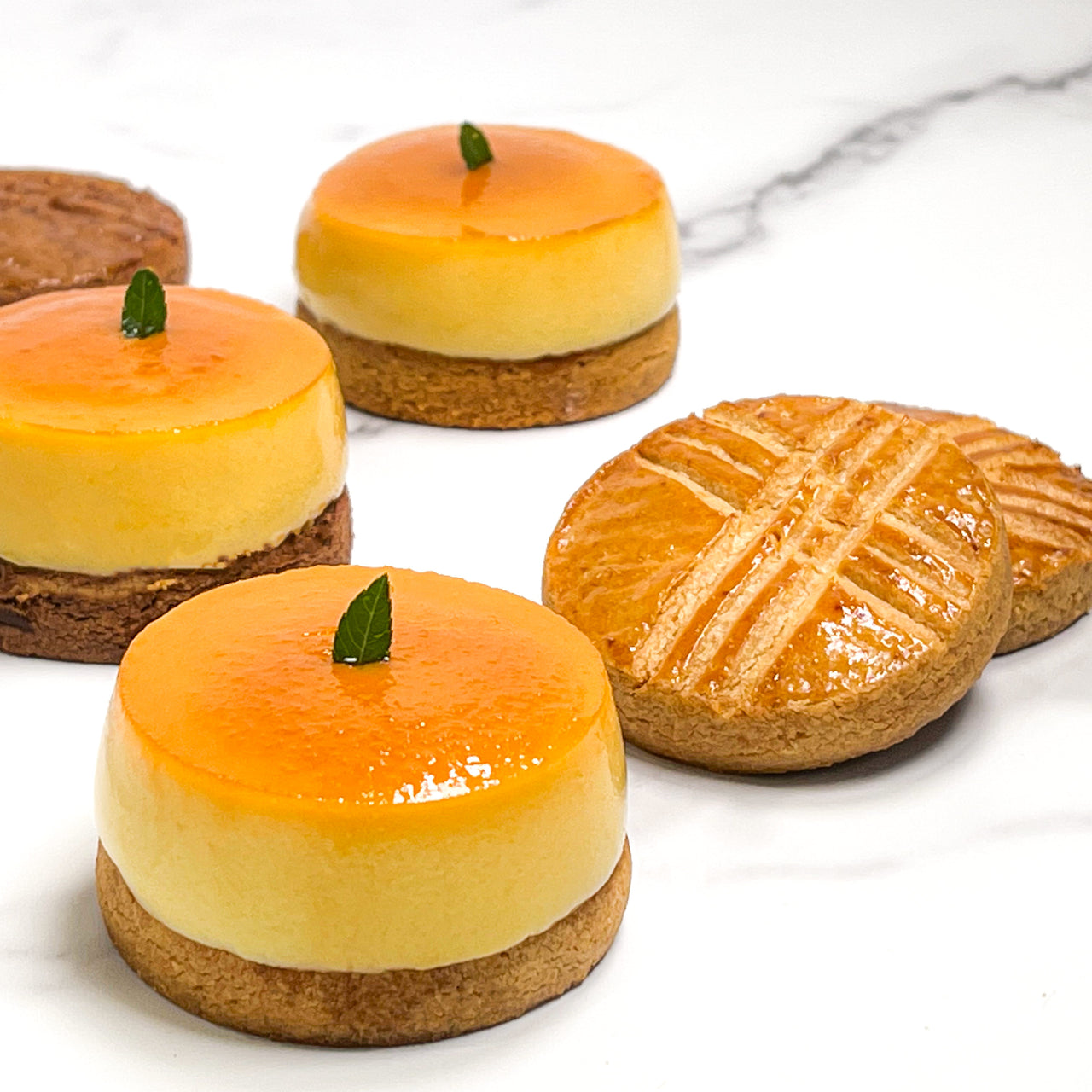 焦糖布丁撻 & 無麩質雙色布列塔尼酥餅   | Caramel Pudding Tart & Gluten-free Sablé Breton