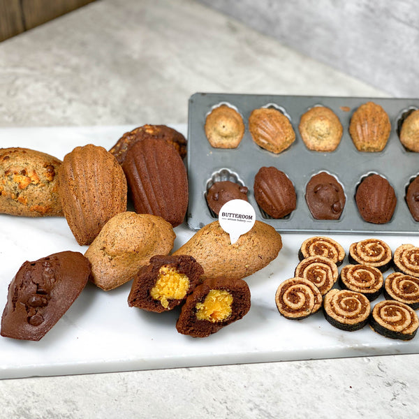 雙色奶黃餡瑪德蓮蛋糕｜ 海苔肉鬆曲奇｜Earl Grey & Dark Chocolate Custard Madeleine Cakes｜Seaweed  & Pork Floss Cookies