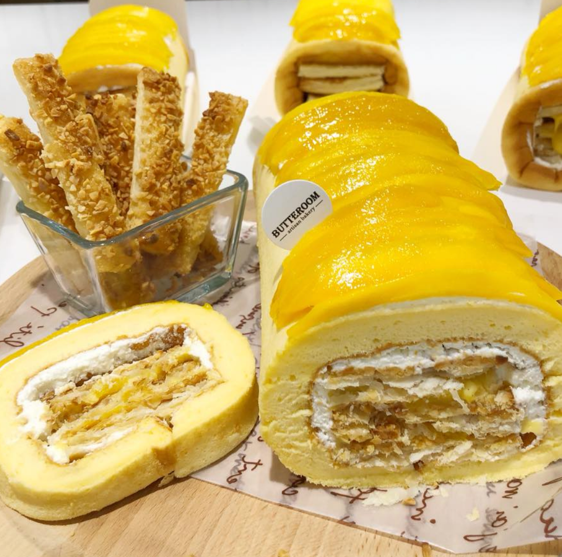 芒果拿破崙卷｜Mango Mille Feuille Roll Cake